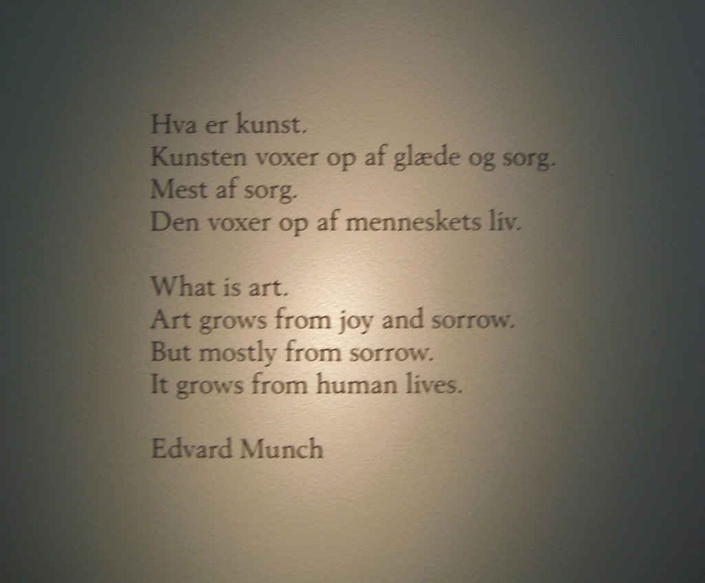 Edvard Munch Quotes in Museum, Oslo