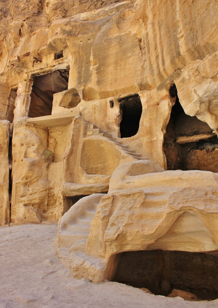 Water cisterns, caves, steps, Little Petra, Petra, Jordan