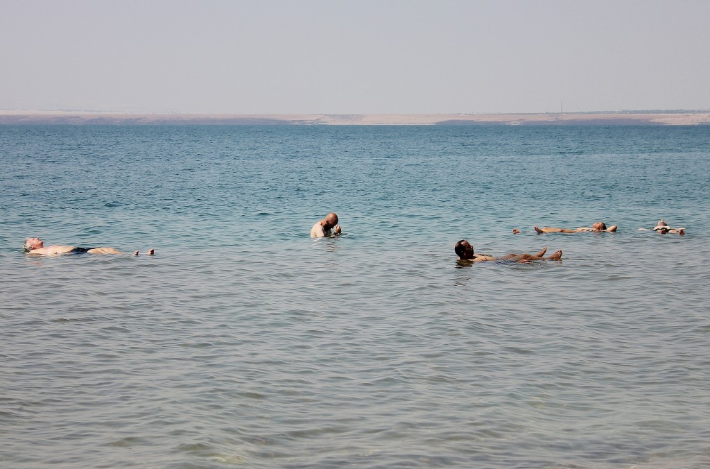 Floating in the Dead Sea, Jordan, Mud