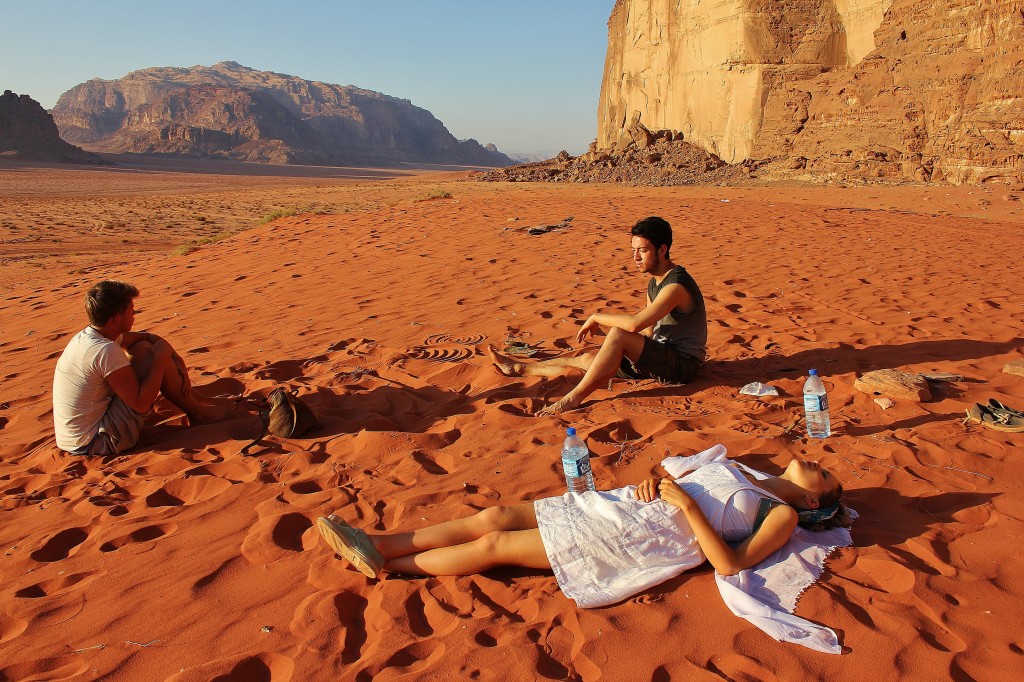 Sleeping in Wadi Rum desert, Jordan