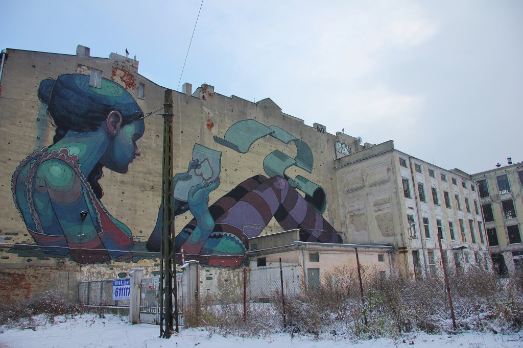 Street art, Lodz, Poland, graffiti, Aryz