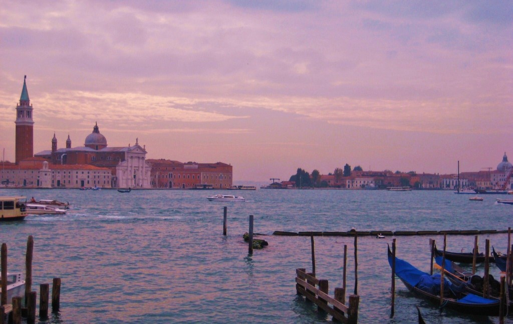 Venice, Venetian Lagoon, gondola, pink sky