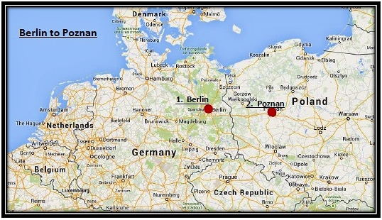 Map from Berlin to Poznan