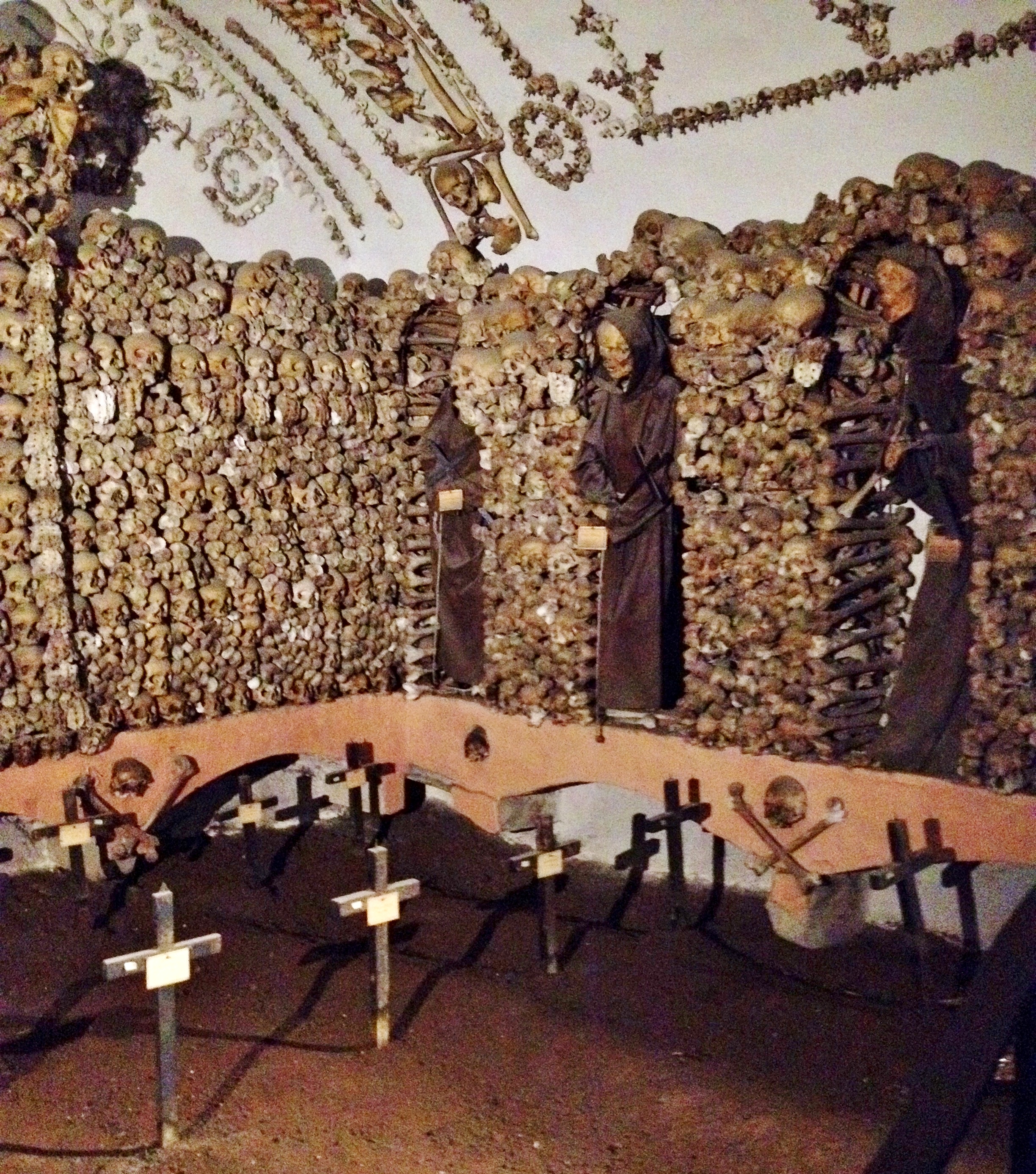 Skull bones in Capuchin Crypt, Rome,