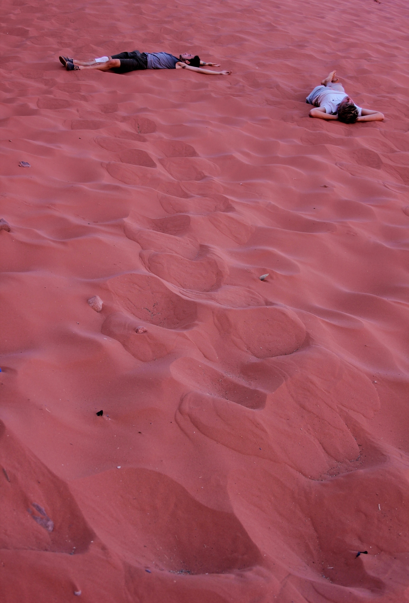 Rolling down the sand dunes of the Wadi Rum Desert!