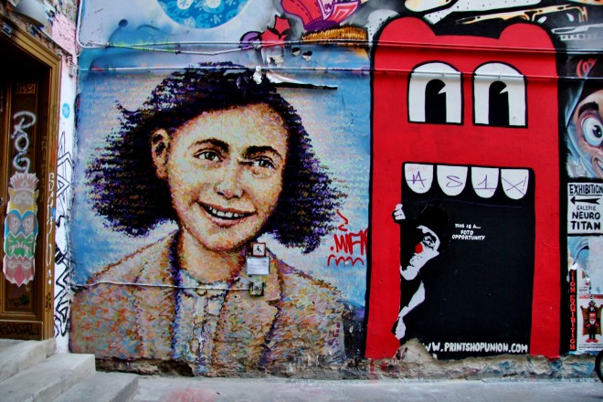 Anne Frank street art in Berlin