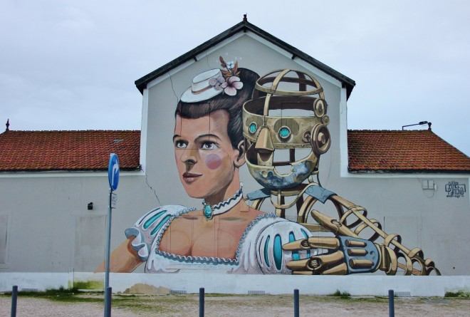 Vhils, Street art in Lisbon, Portugal