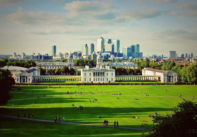 Panoramic view of London from Greenwich