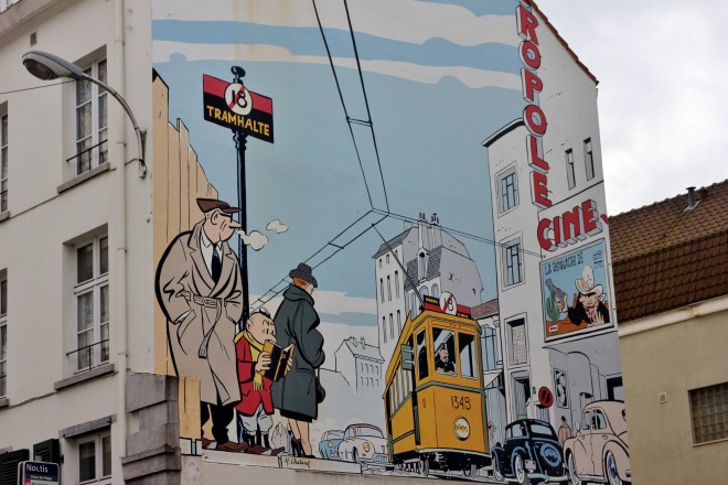 Street art murals in Brussels