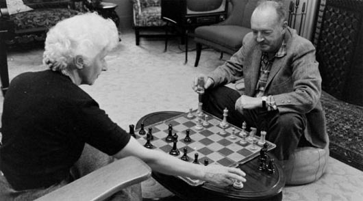 Nabokov playing chess Vera