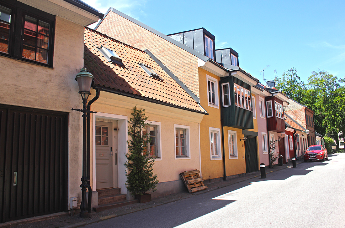 Colourful buildings in Ystad, Skane