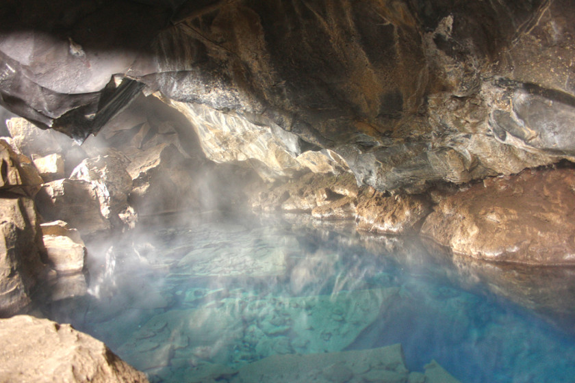 Grjotagja lava cave Iceland