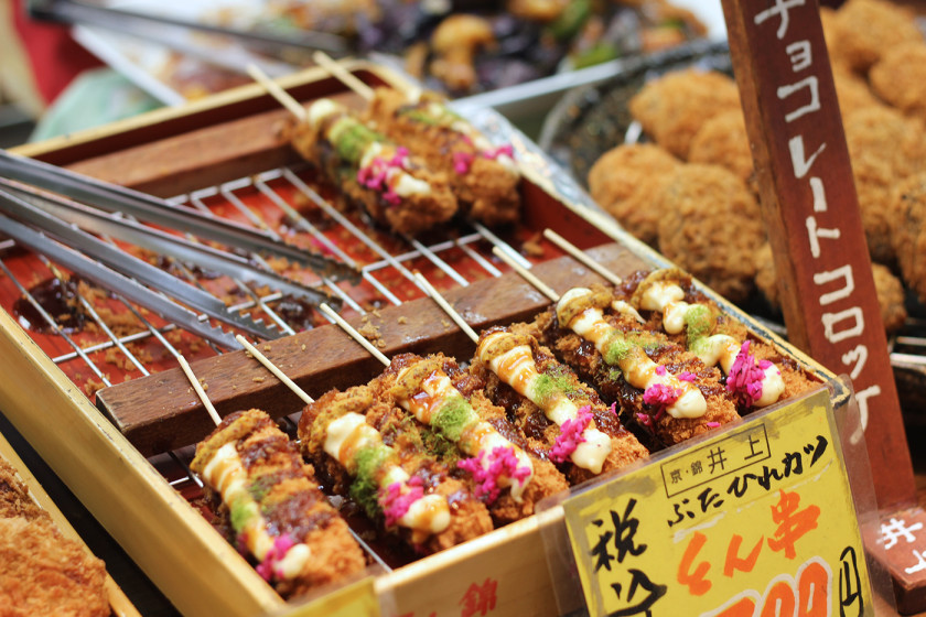 Nishiki food market in Kyoto, Japan