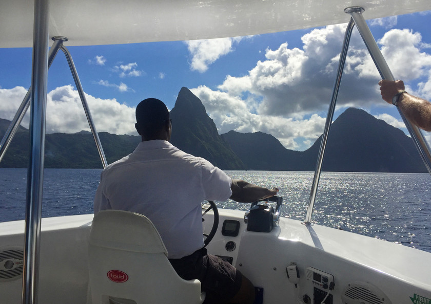 Boat trip to the Pitons in St Lucia