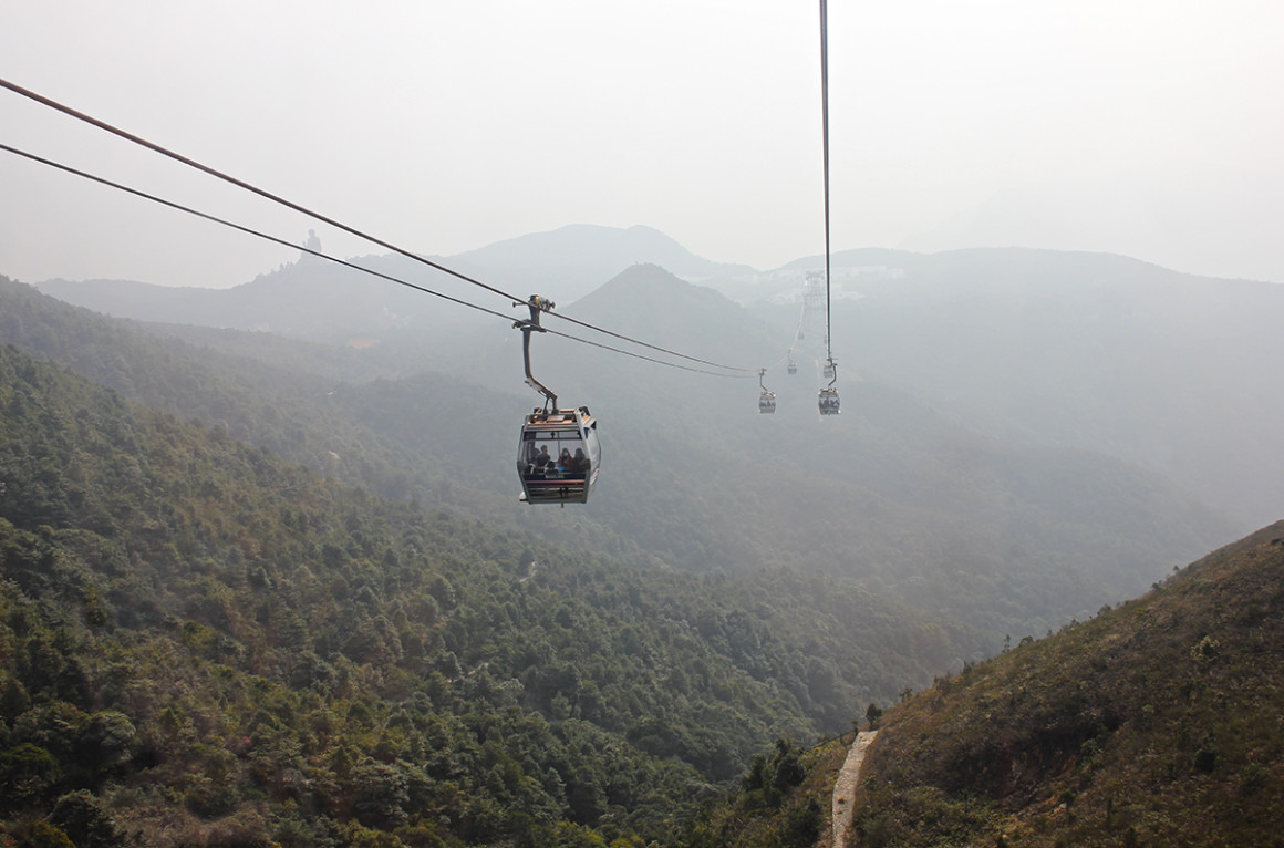 Getting the cable car to Lantau Island from Hong Kong