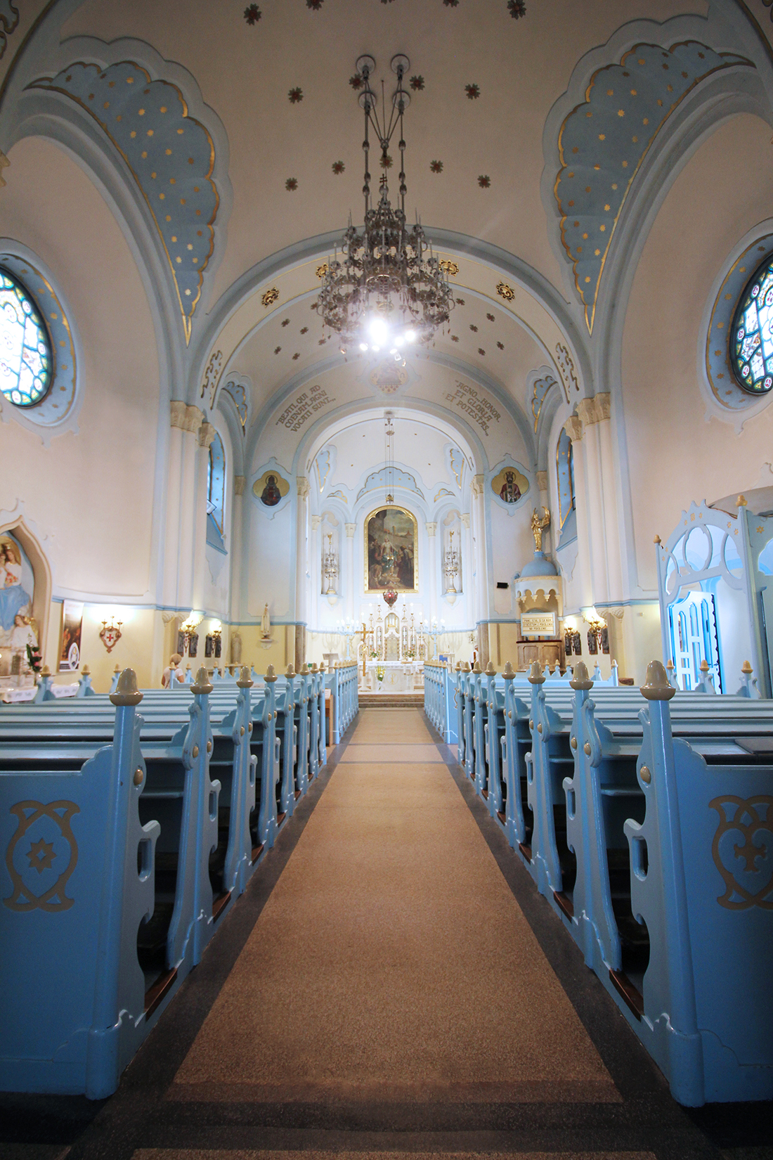 Inside the Blue Church in Bratislava