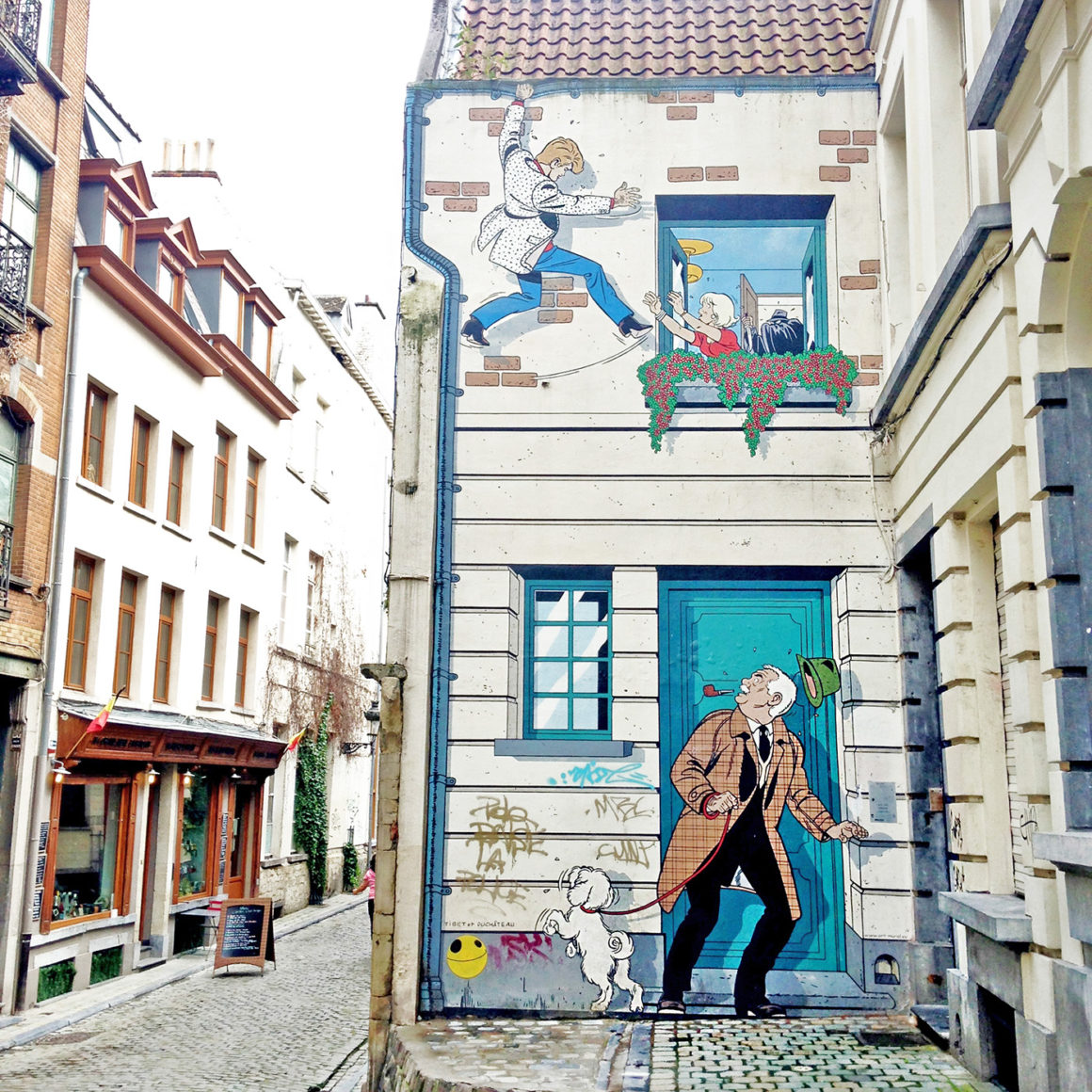Ric Hochet comic mural / street art in Brussels