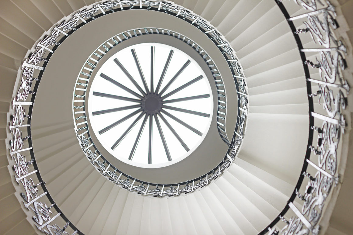The Tulip staircase inside the Queen's House in Greenland, London
