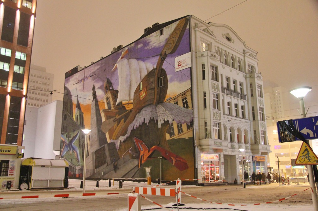 Biggest street art in lodz, poland. graffiti, Piotrkowska 