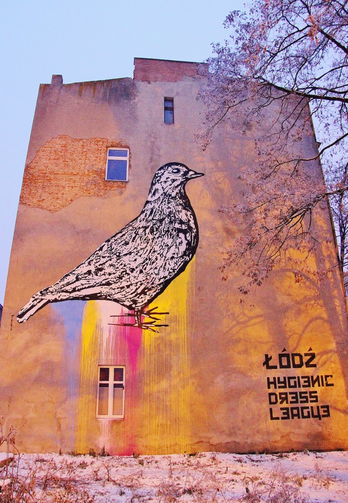 Hygienic Dress League, street art, graffiti, Lodz, Poland, big bird