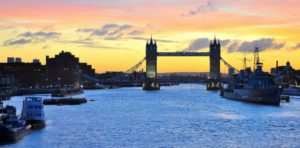 London Bridge, The Thames, Sunset, night. romantic