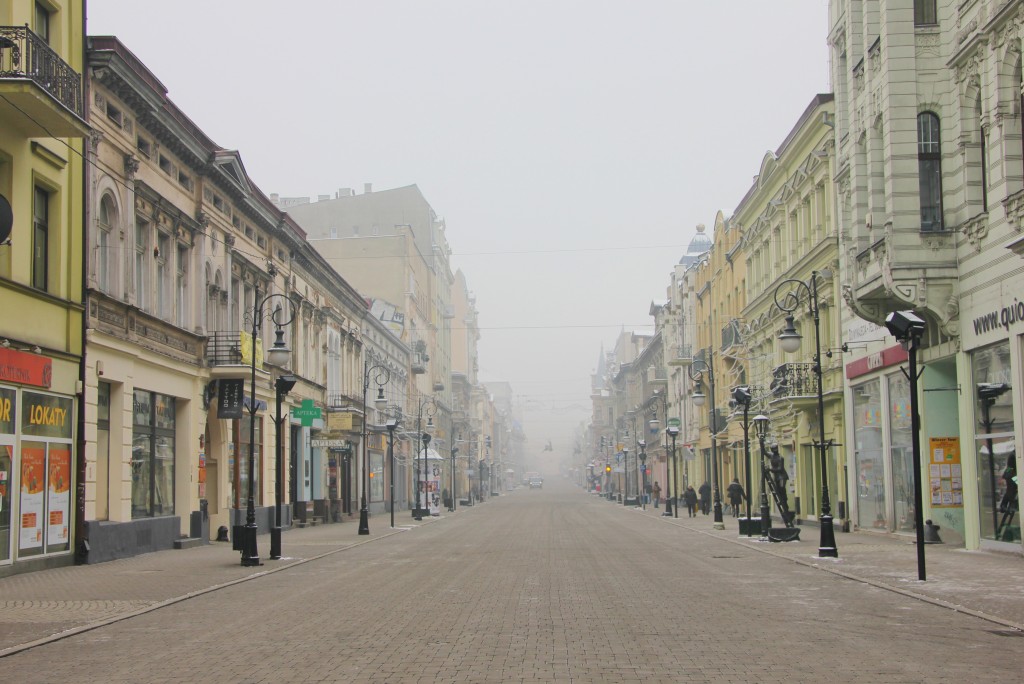 Piotrkowska Street, Lodz, Poland, main shopping street, long