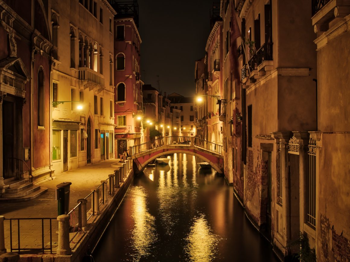 Venice at night - most romantic cities in Europe