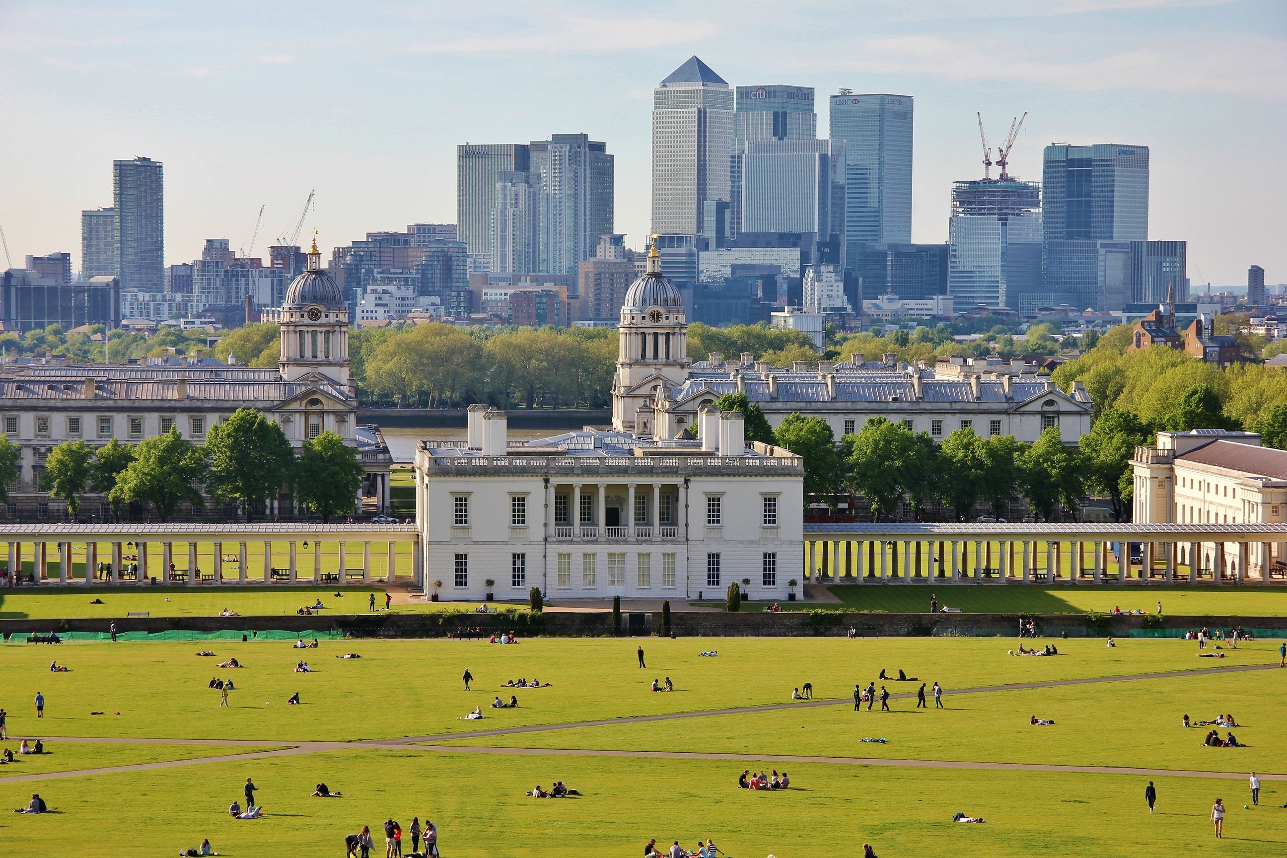 Panoramic view of London from Greenwich Park