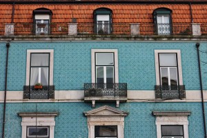 Azulejo buildings in Lisbon, Portugal