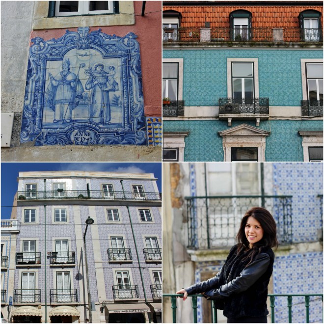 Tiled buildings in Lisbon, Portugal