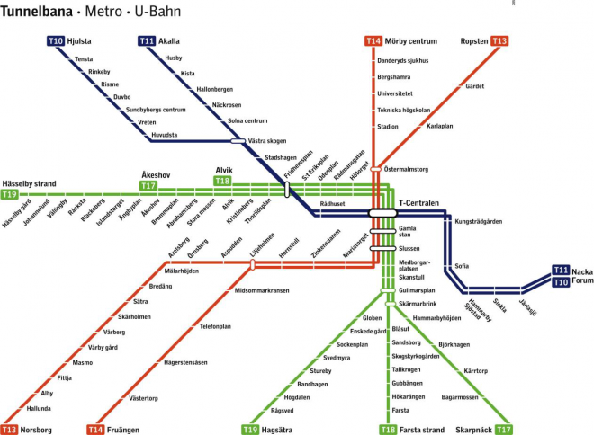 Stockholm Underground Map, Metro