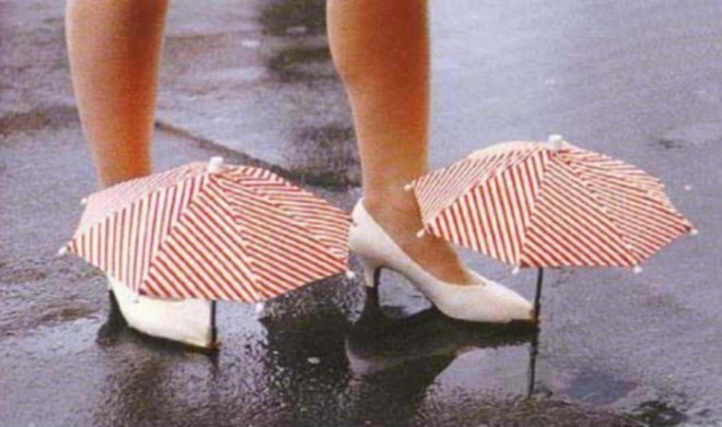 Chindogu umbrella shoes