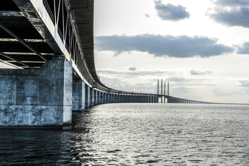 Cross the Oresund Bridge between Copenhagen and Malmo