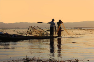 Travel to Myanmar, fishermen at Inle Lake.