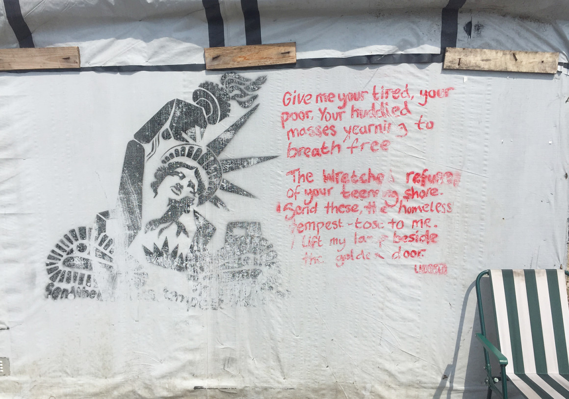 Inside the Calais refugee camp known as the jungle you will find political messages scrawled across the make-shift accommodation