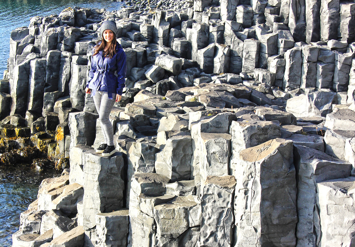 Basalt rocks in Hofsos, North Iceland