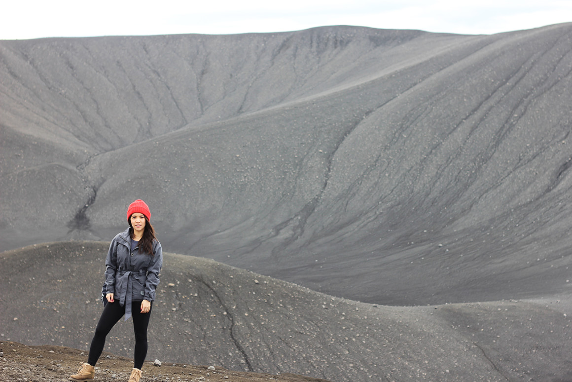 Hiking Hverfell volcano, North Iceland