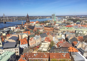 Panoramic view of Riga from St Peter's Church