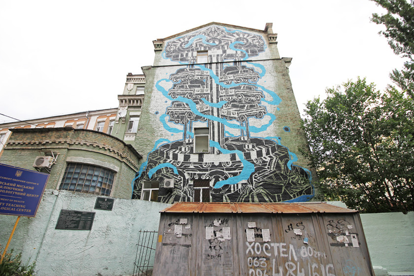 Searching for street art in Kiev, Ukraine