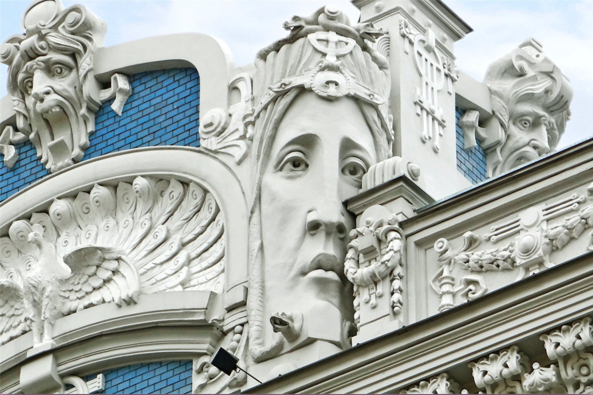 Art Nouveau architecture located on Elizabetes Street in Riga