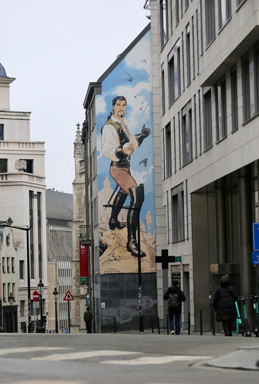 Comic street art murals in Brussels - Le Scorpion