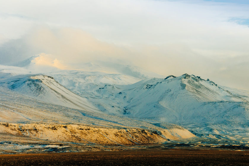 Snæfellsjökull is a snow-capped glacier that covers a volcano on Snæfellsnes peninsula