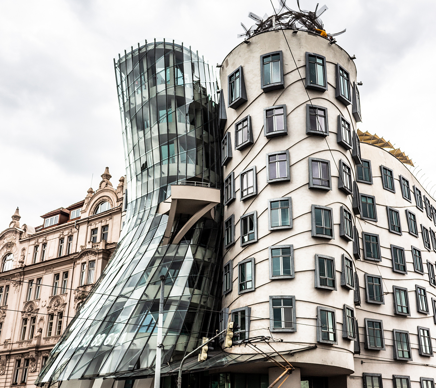 The Dancing House in Prague by architects Vlado Milunić and Frank Gehry