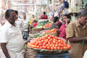 Goubert food market in Pondicherry, Tamil Nadu, India