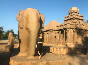 Elephant rock carving at Pancha Rathas in Mamallapuram, India