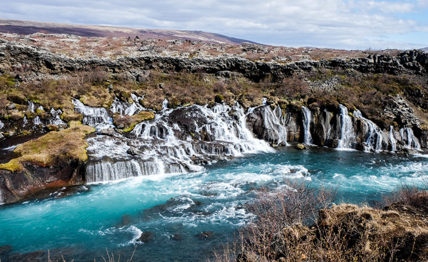 Hraunfossar waterfall in West Iceland