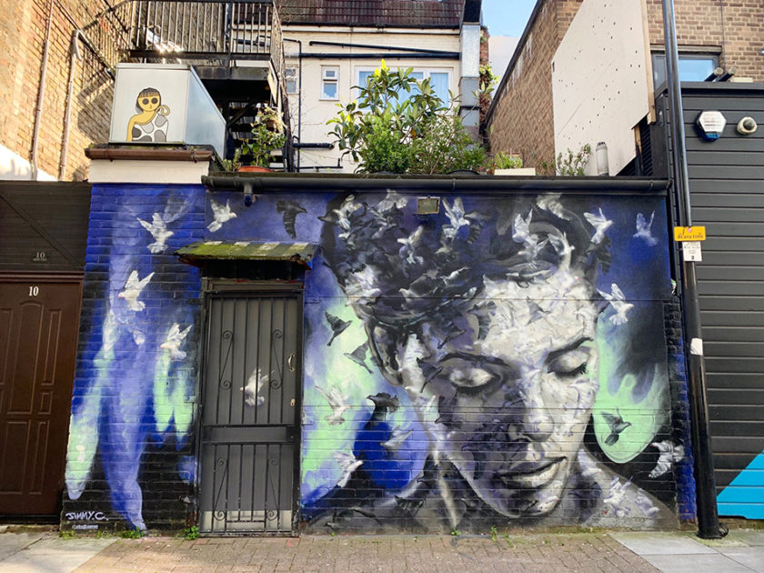 Street art on Whiteby Street, Shoreditch, London