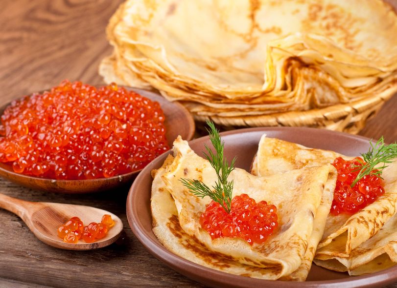 Blini with caviar, Russian cuisine, food guide