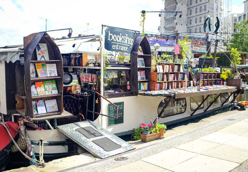 Boat bookshop along Regent's Canal in London