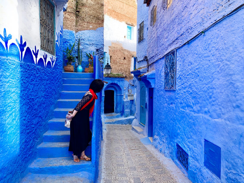 Chefchaouen - city with blue painted walls in Morocco